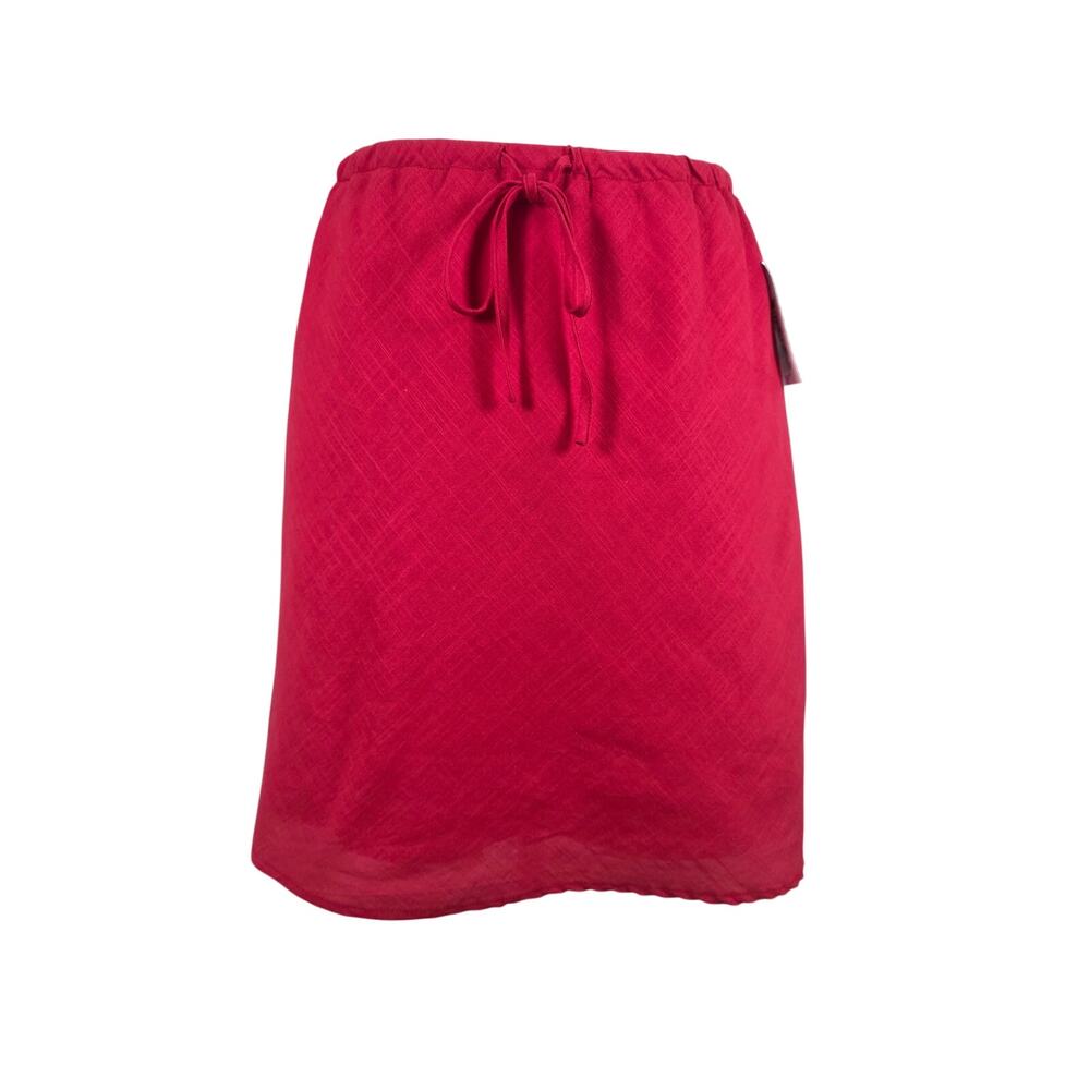 NWT M Petal & Pup Red Cotton Mini Skirt w/Elastic Waist & Drawstring